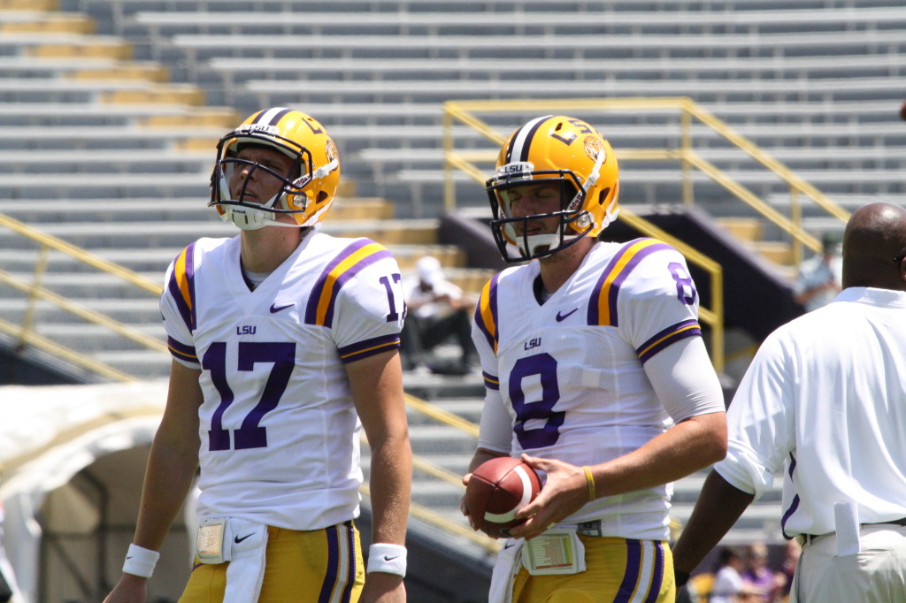 Mettenberger and Rivers hanging out before the spring game.