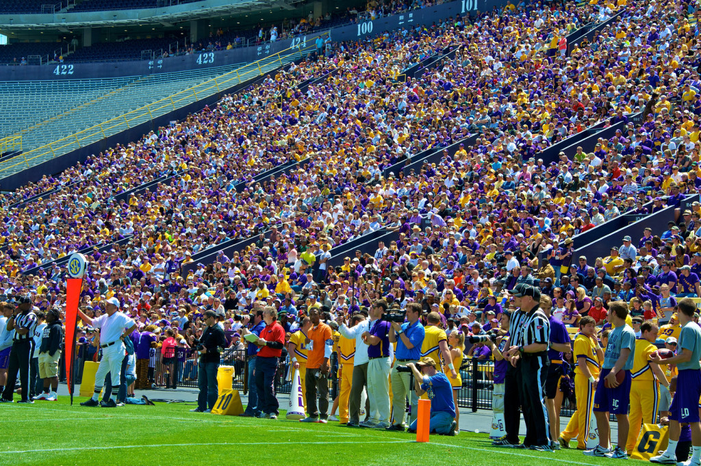 The scene of the crowd.