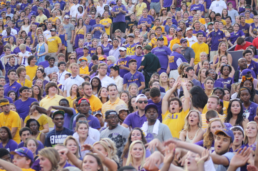 LSU Student Section celebrating a TD.