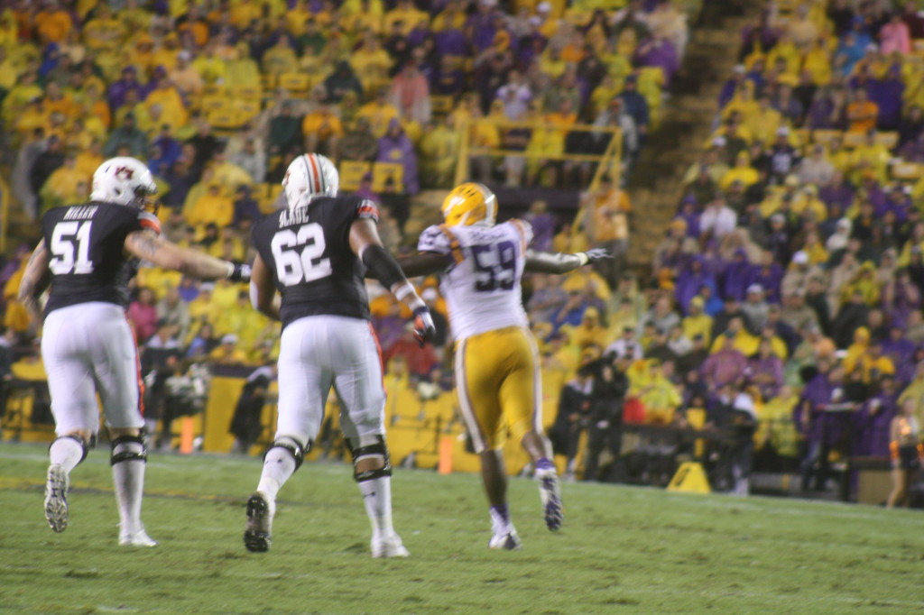 no. 59 Jermauria Rasco lets Auburn offense know they didn't pick up the 1st down..... punting time.