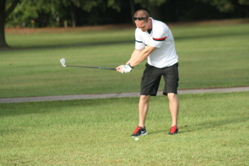 Corey following through.....