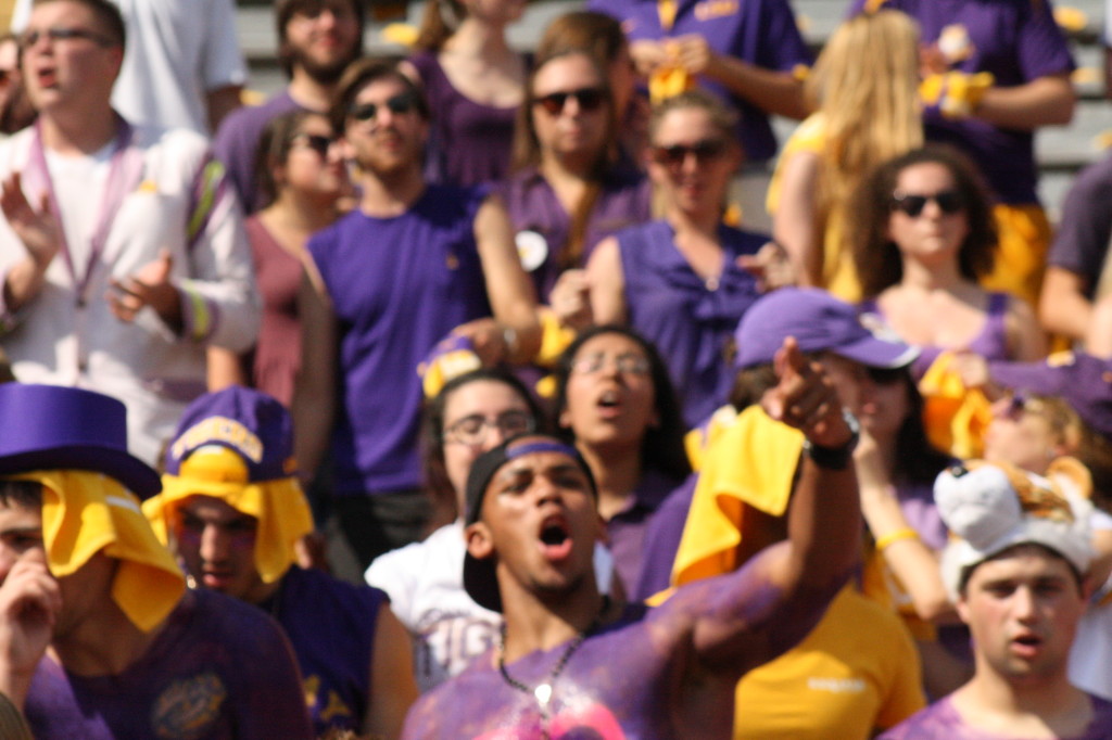The student section gets fired up,