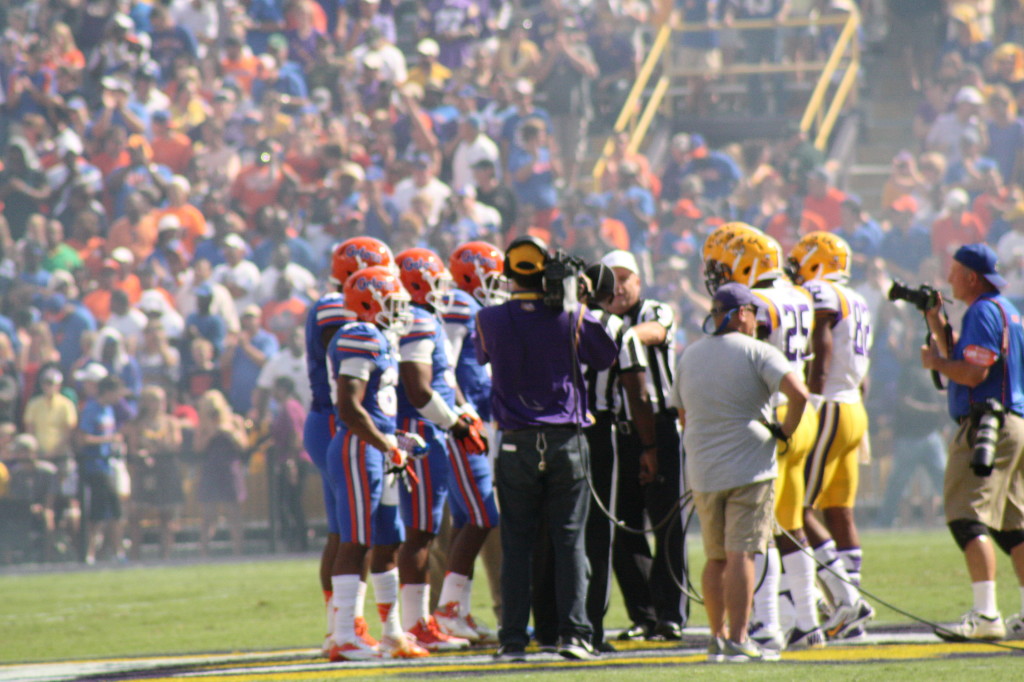 Hanging out for the coin toss.