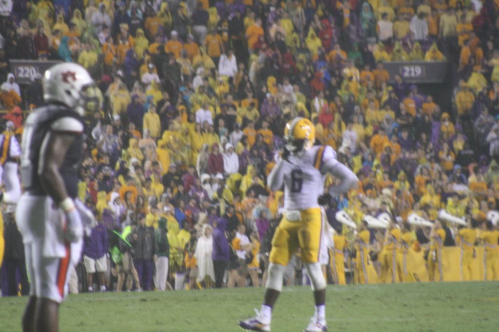 Craig Loston awaits for the next play.