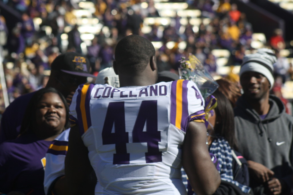 LSU no. 44 J.C. Copeland is with his family.