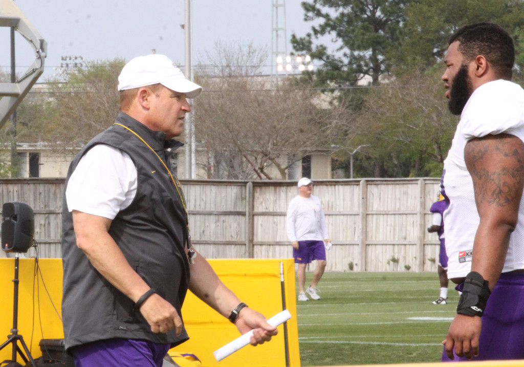 Coach Miles doing some coaching.