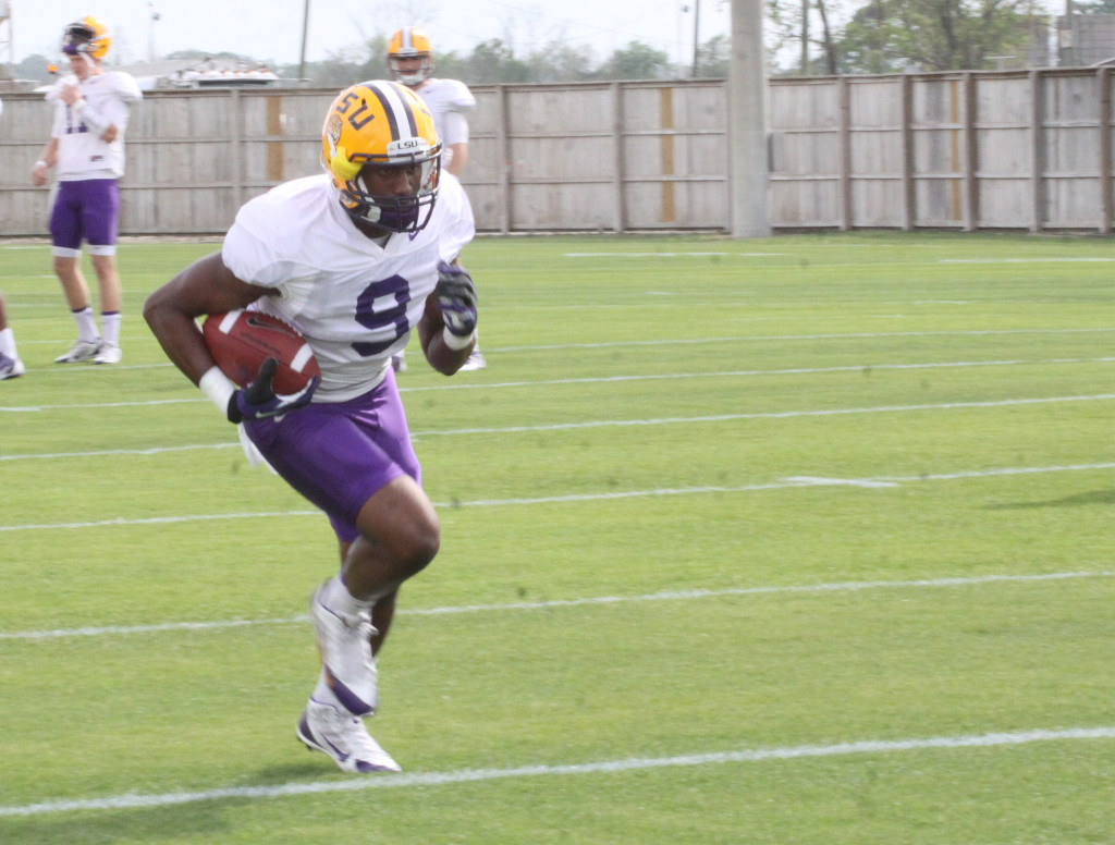 Wr John Diarse running up the field.