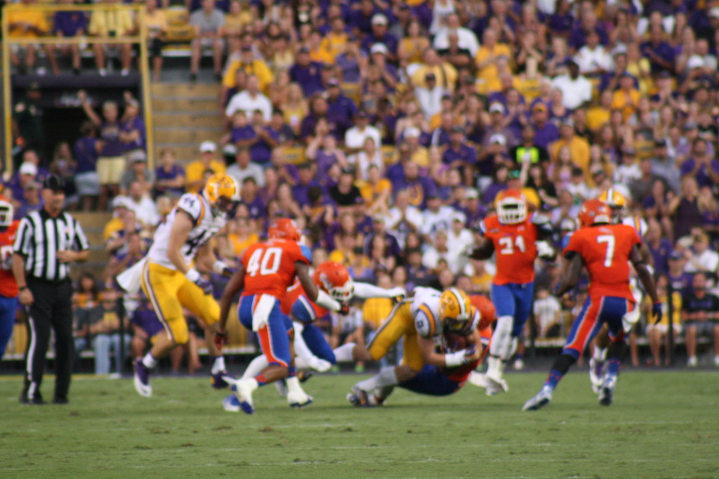 LSU wr no.8 Quinn had some big catches saturday night for the Tigers.