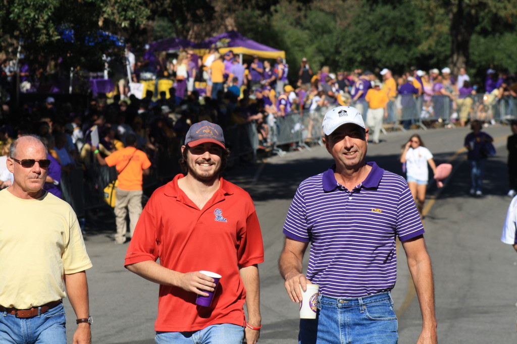 LSU and Ole Miss Fans hanging out 