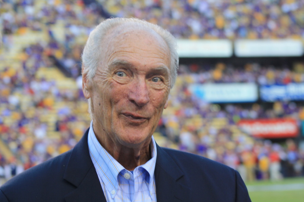 Billy Cannon Jr is honored before the LSU vs Ole Miss Game, in 1958 Cannon ran a punt return back and LSU went on to beat Ole Miss 7-3. Cannon shows up again and LSU beats no.3 Ole Miss 10-7. 