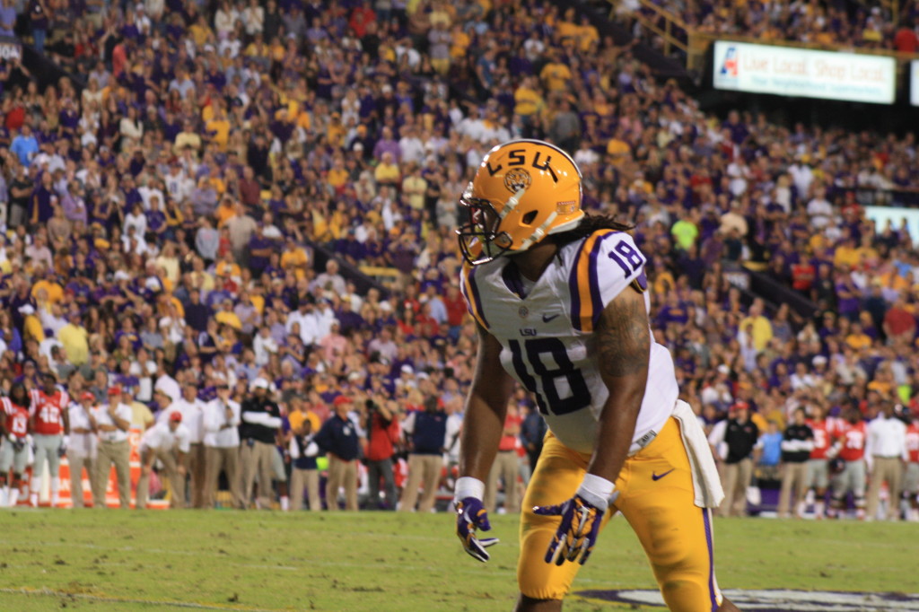 LSU Magee lining up on the outside.
