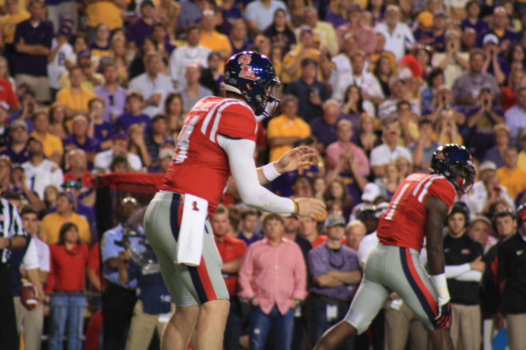 Ole Miss Bo Wallace ready to take a snap...