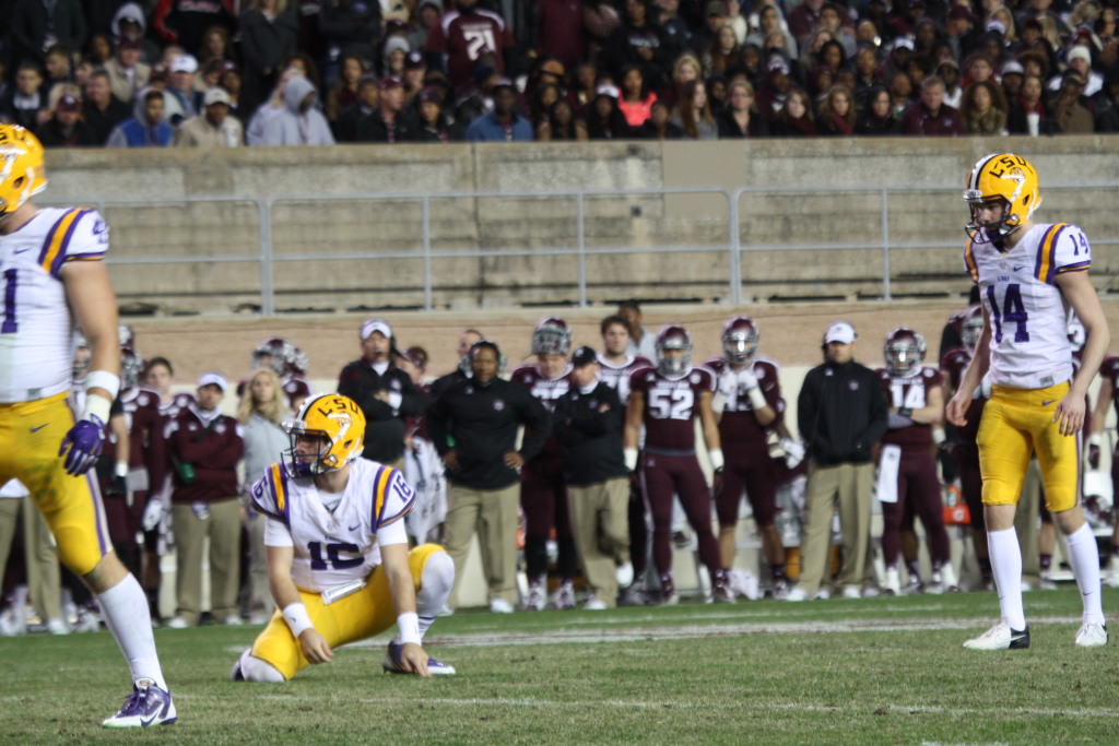 Trent Domingue lining up for another field goal, he scored 8 pts on the night..