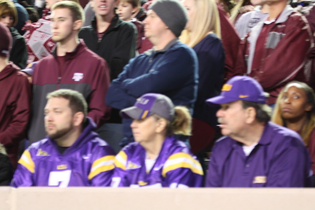LSU Fans who made the trip to College Station to cheer on the Tigers.