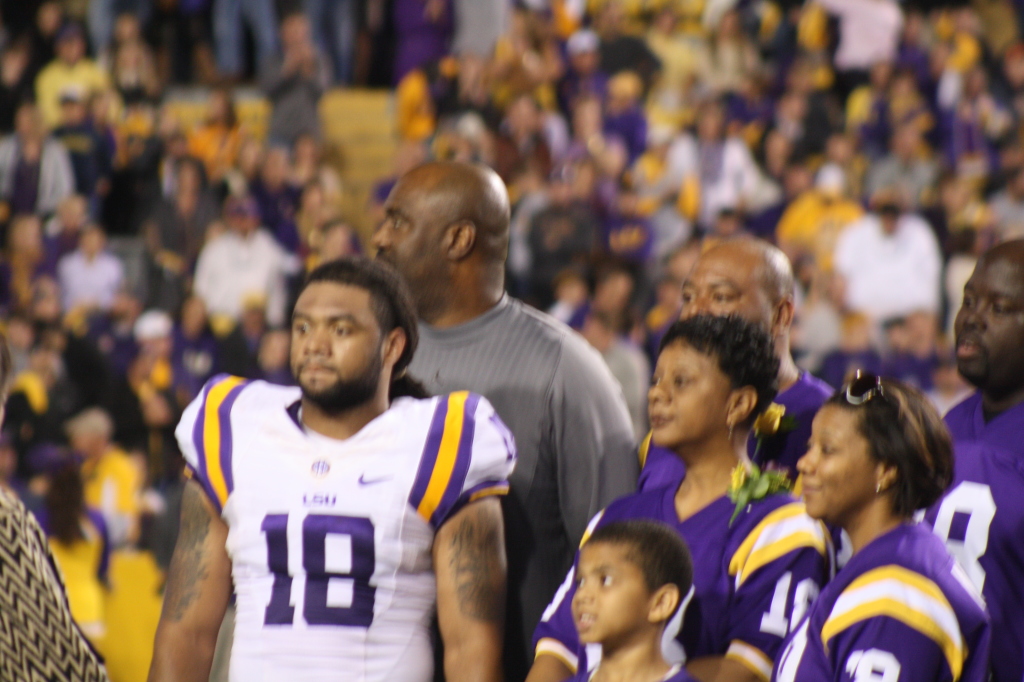 LSU Terrence Magee hanging out with his family for LSU Senior Day.