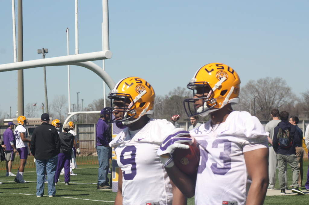 LSU receivers John Diarse and Traval Dural, 