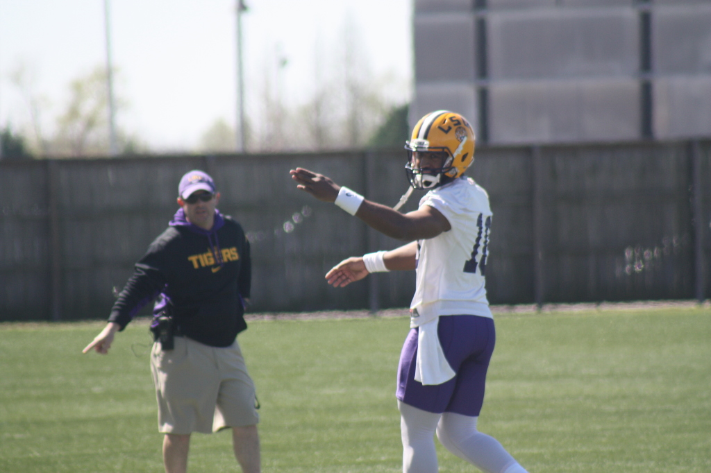 Coach Miles says QB Jennings is feeling very comfortable about the LSU Offense and expects big things from the Georgia native.