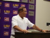 Coach Miles talking to the media before media day.