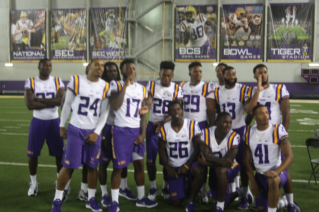 The LSU DBU's waiting on Jamal Adams, who was talking to 104.5 FM.