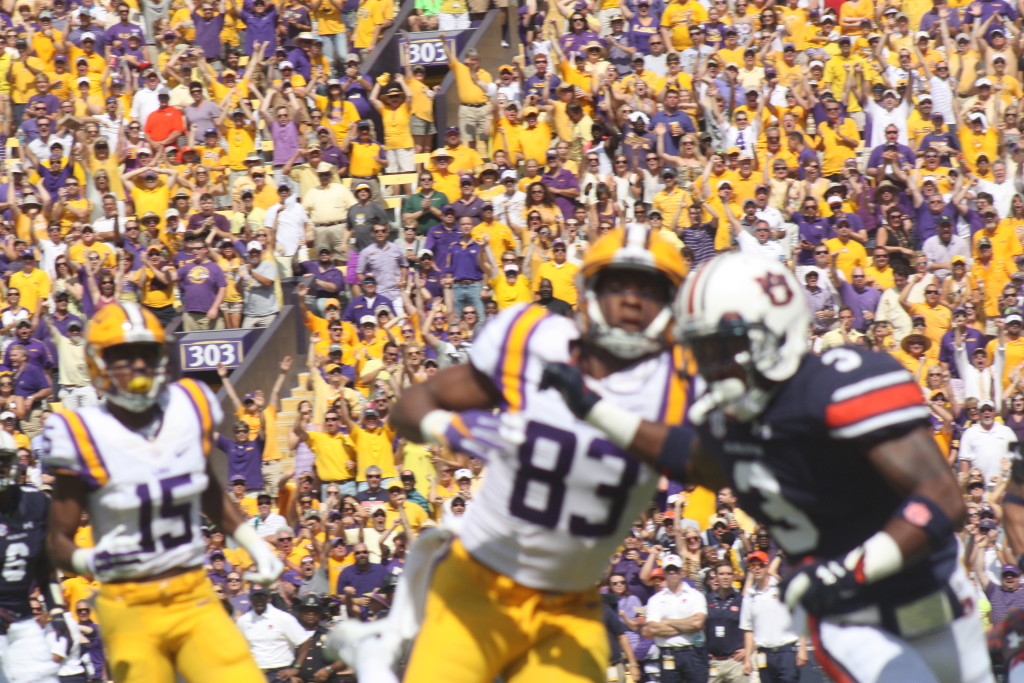 LSU Dural trying to block Jonathan Jones.