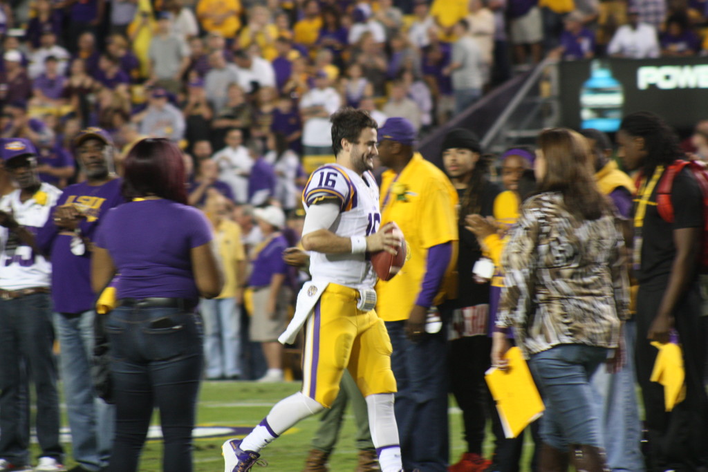 Backup QB Brad Kragthorpe from Tulsa,Ok enjoying his Senior Day.