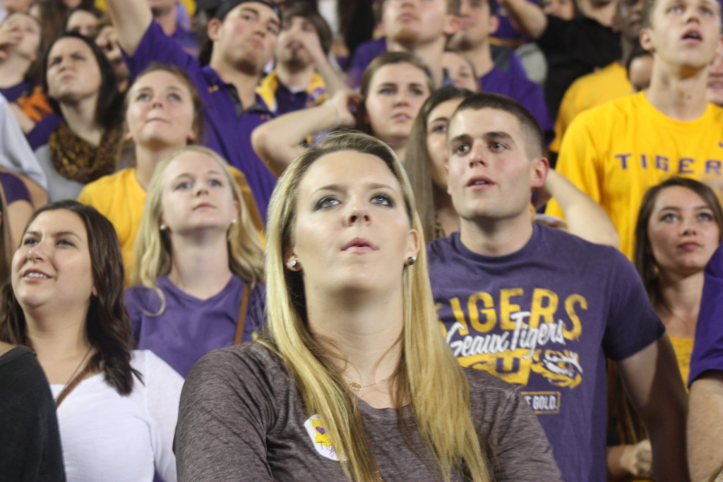 LSU Students enjoying the LSU win over the Aggies