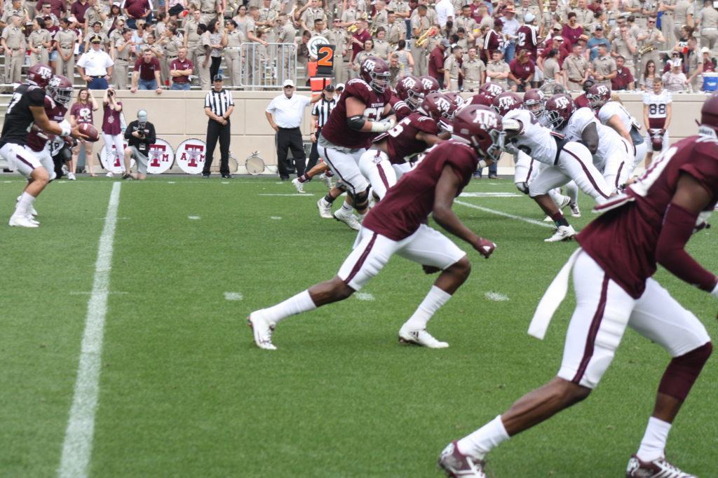 The receiving Corp lining up for a big play.